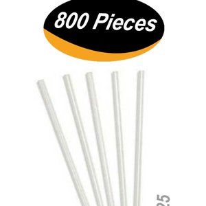 7.75 Inch BPA-Free Plastic Drinking Straws individually wrapped (White) 800 Pcs